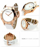 Marc Jacobs Blade White Dial White Leather Strap Watch for Women - MBM1201