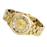 Marc Jacobs Henry Gold Transparent Dial Gold Stainless Steel Strap Watch for Women - MBM3338