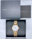 Marc Jacobs Baker White Dial Gold Stainless Steel Strap Watch for Women - MBM3440