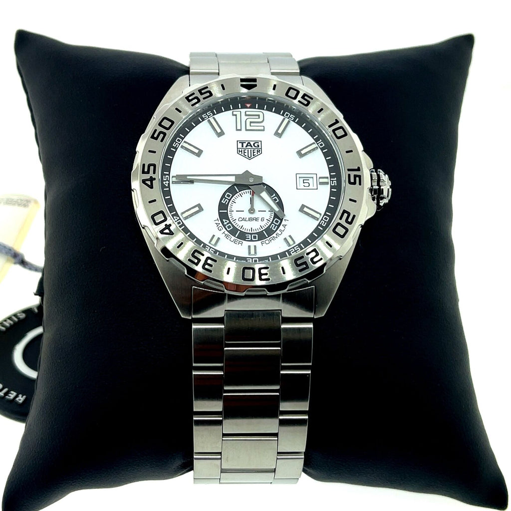 Tag Heuer Formula 1 Automatic 43mm White Dial Silver Steel Strap Watch for Men - WAZ2013.BA0842