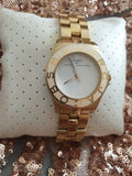 Marc Jacobs Blade White Dial Gold Stainless Steel Strap Watch for Women - MBM3050