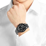 Hugo Boss Chronograph Black Dial Black Steel Strap Watch for Men - 1513180