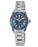 Tag Heuer Aquaracer 35mm  Blue Ceramic Dial Silver Steel Strap Watch for Women - WAY131S.BA0748