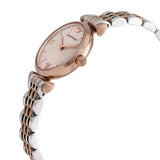Emporio Armani Gianni T Bar Pink Dial Two Tone Steel Strap Watch For Women - AR11223