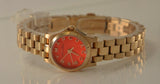 Marc Jacobs Henry Dinky Orange Dial Gold Stainless Steel Strap Watch for Women - MBM3202