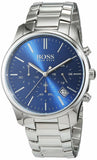 Hugo Boss Commander Blue Dial Silver Steel Strap Watch for Men - 1513434