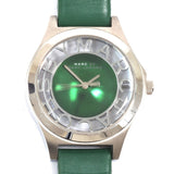 Marc Jacobs Henry Skeleton Green Dial Green Leather Strap Watch for Women - MBM1336