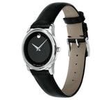 Movado Museum Classic Black Dial Black Leather Strap Watch For Women - 0606503