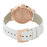 Marc Jacobs Baker White Dial White Leather Strap Watch for Women - MBM1283