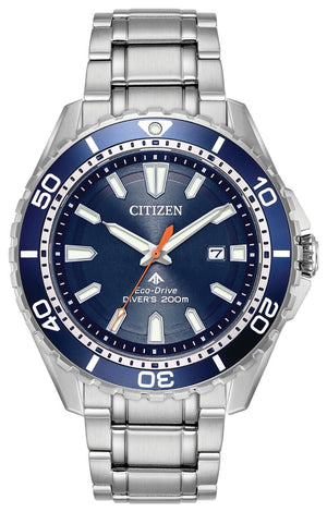 Citizen Promaster Marine Blue Dial Silver Steel Strap Watch For Men - BN0191-80L