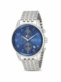 Hugo Boss Navigator Chronograph Blue Dial Silver Steel Strap Watch for Men - 1513498