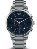 Emporio Armani Renato Chronograph Blue Dial Silver Steel Strap Watch For Men - AR2486