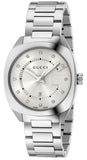 Gucci GG2570 Diamonds White Dial Silver Steel Strap Watch For Women - YA142403