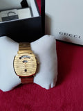 Gucci Grip Quartz Yellow Gold Dial Gold Steel Strap Unisex Watch - YA157409