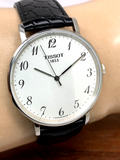 Tissot Everytime Large White Dial Black Leather Strap Watch For Men - T109.610.16.032.00