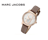 Marc Jacobs Corie White Dial Light Brown Leather Strap Watch for Women - MJ1581