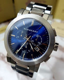 Burberry The City Blue Dial Silver Stainless Steel Strap Watch for Men - BU9363