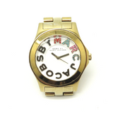 Marc Jacobs Rivera White Dial Yellow Gold Strap Watch for Women - MBM3137