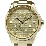 Gucci G Timeless Gold Dial Gold Steel Strap Unisex Watch - YA126461