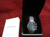 Emporio Armani Chronograph Black Dial Silver Steel Strap Watch For Men - AR1853