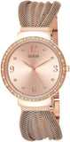 Guess Chiffon Rose Gold Dial Mesh Bracelet Watch For Women - W1083L3