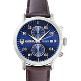 Maserati Epoca Chronograph Blue Dial Brown Leather Strap Watch For Men - R8871618001
