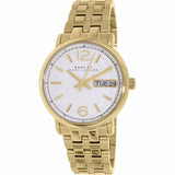 Marc Jacobs Fergus White Dial Gold Stainless Steel Strap Watch for Women - MBM8647