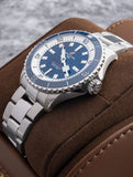 Breitling Superocean Automatic 42mm Blue Dial Silver Steel Strap Watch for Men - A17375E71C1A1