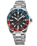 Tag Heuer Aquaracer GMT Caliber 7 Pepsi Black Dial Silver Steel Strap Watch for Men - WAY201F.BA0927