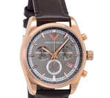 Emporio Armani Chronograph Gray Dial Brown Leather Strap Watch For Men - AR6043