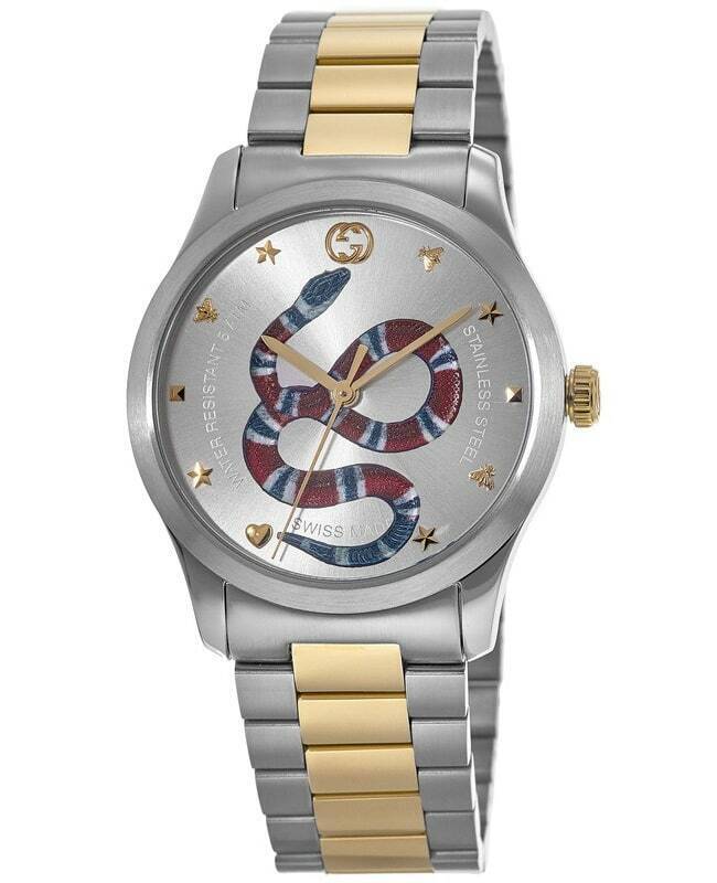 Đồng hồ Gucci G Timeless Quartz mặt số bạc dây đeo bằng thép bạc
