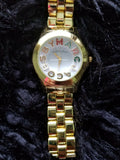 Marc Jacobs Rivera White Dial Yellow Gold Strap Watch for Women - MBM3137