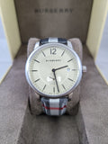 Burberry The Classic Horseferry Silver Dial Leather Strap Watch for Men - BU10002