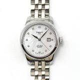 Tissot Le Locle Automatic Diamond Mother of Pearl Dial Silver Steel Strap Watch For Women - T006.207.11.116.00