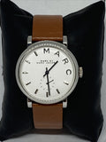 Marc Jacobs Baker White Dial Brown Leather Strap Watch for Women - MBM1265