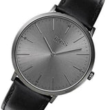 Hugo Boss Modern Grey Dial Black Leather Strap Watch for Men - 1513540