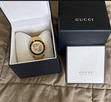 Gucci Dive Tiger Yellow Dial Yellow Rubber Strap Watch For Men - YA136317