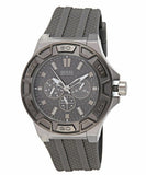 Guess Force Grey Dial Grey Rubber Strap Watch For Men - W0674G8