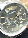 Emporio Armani Quartz Grey Dial Silver Steel Strap Watch For Men - AR11047