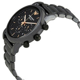 Emporio Armani Luigi Ceramic Chronograph Black Dial Black Strap Watch For Men - AR1509