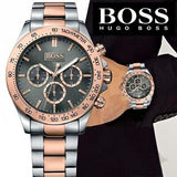 Hugo Boss Ikon Grey Dial Two Tone Steel Strap Watch for Men - 1513339