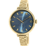 Marc Jacobs Sally Blue Dial Gold Stainless Steel Strap Watch for Women - MBM3366