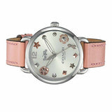 Coach Tatum White Dial Pink Leather Strap Watch For Women - 14502799