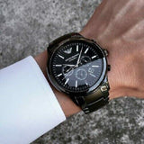 Emporio Armani Ceramica Chronograph Black Dial Black Stainless Steel Watch For Men - AR1451