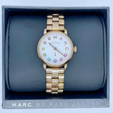 Marc Jacobs Baker Dexter White Dial Rose Gold Stainless Steel Strap Watch for Women - MBM3443