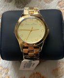 Marc Jacobs Henry Gold Dial Gold Stainless Steel Strap Watch for Women - MBM3211