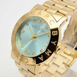 Marc Jacobs Amy Turquoise Dial Gold Stainless Steel Strap Watch for Women - MBM3301