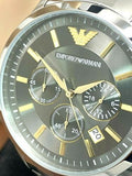 Emporio Armani Quartz Grey Dial Silver Steel Strap Watch For Men - AR11047