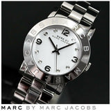 Marc Jacobs Amy White Dial Silver Stainless Steel Strap Watch for Women - MBM3054