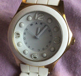 Marc Jacobs Pelly White Dial White Silicone Strap Watch for Women - MBM2526